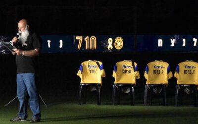 “We pledge not to forget, not to give up, not to rest”: Father of hostage Omri Miran speaks at emotional ceremony prior to Maccabi Tel Aviv hosting Maccabi Haifa